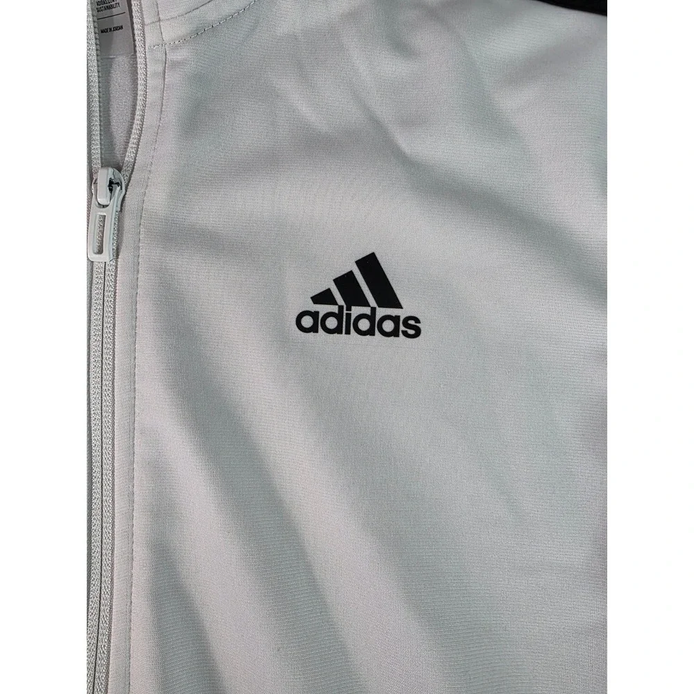 Adidas Mens White Black 3 Stripe Full Zip Track Jacket Small